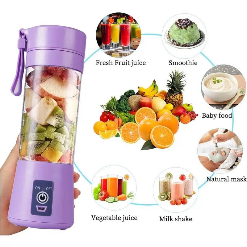 Mini Liquidificador Portátil – 6 Lâminas Recarregável
