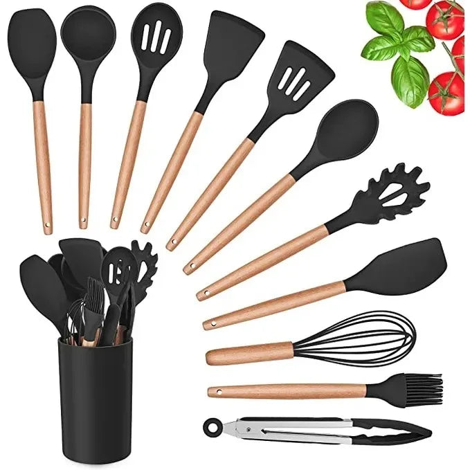 Kit de colheres de silicone para cozinha