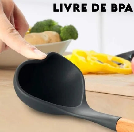 Kit de colheres de silicone para cozinha