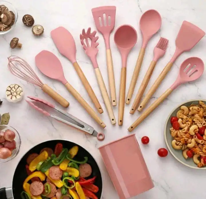 Kit de colheres de silicone para cozinha
